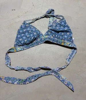 Athleta Blue Patterned Triangle Bikini Top small thumbnail 1