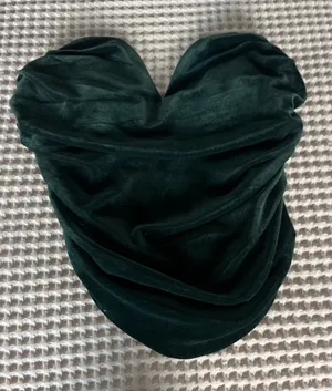 Dark Green Velvet Bandeau Top - Women Accessories thumbnail 1