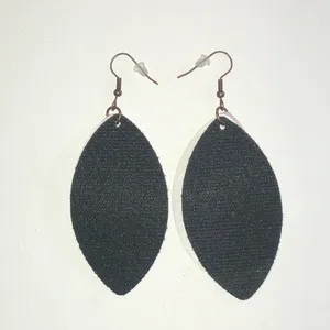 Football Print Layered Teardrop Earrings - Brown & Black thumbnail 4