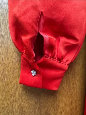 Ivy City Co. Pippa Long Sleeve Tie Bow Neck Knee Length Dress Satin Red XXS NEW thumbnail 12