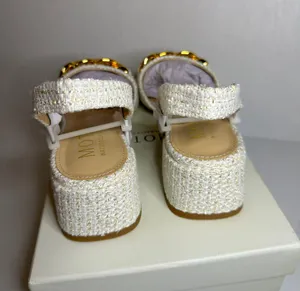 Made of The Future Tweed Chain Slingback Sandals white casual classic stylish fashion work thumbnail 7