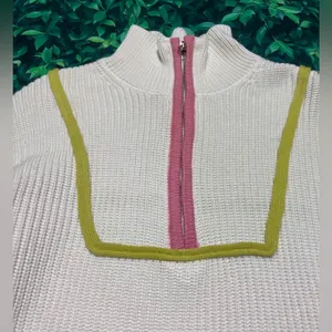 English Factory Cream and Pink Cowl Neck Sweater thumbnail 4