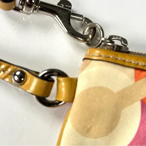 Coach Optic C Colorful Patterned Wristlet Orange pink cream. Patent Leather thumbnail 8