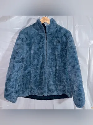 North Face Womens Insulated Reversible Jacket Sz Med Blue Warm Quilted Outerwear thumbnail 2