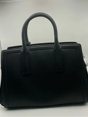 Michael Kors Tamaro Small Studded Satchel Black Silver Studs MK Charm thumbnail 3