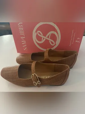 NWT Sam & Libby Women’s Fredi Tan Textured Mary Jane Flats with Buckle thumbnail 8