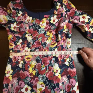 Betsey Johnson Dark Lines Floral Women's Dress‎ 8 Roses Navy Pink Valentine Goth thumbnail 8
