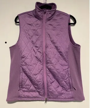 L.L.Bean Women’s Quilted‎ Fleece Lined Vest Purple Lilac Size L Warm Outdoor thumbnail 1