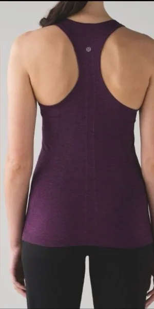 Lululemon Swiftly Tech Racerback Tank Top Athletic Running Aurora Purple / Black thumbnail 1