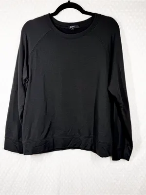 Quince Black Supersoft Fleece Crewneck Sweatshirt thumbnail 2