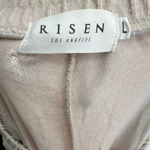 Risen Los Angeles beige joggers L pull on casual lounge neutral athleisure thumbnail 2