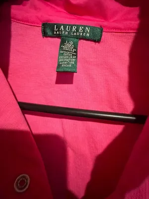 Lauren Ralph Lauren Pink Pullover Sweatshirt Long Sleeve Pockets Collar Size L thumbnail 2