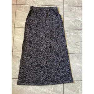Halara NWOT Leopard Print Maxi Skirt Gray Black Elastic Waist Side Slit Size M thumbnail 6