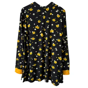 Comfort Code Floral Print Cardigan Open‎ Front Lightweight Sunflower Black L thumbnail 8