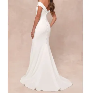 Lulus Luxe Bridal NWOT Arienne White Off-the-Shoulder Mermaid Maxi Wedding Dress thumbnail 4