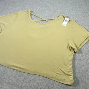 NEW American Eagle Womens XL Top Shirt Athletic Green Stretch Lightweight‎ Cross thumbnail 9