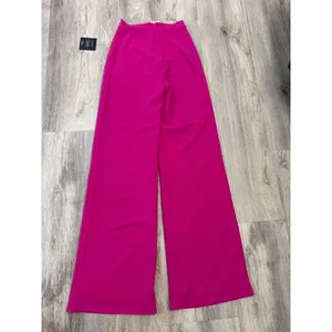 Lulus Magenta Pink High Waisted Wide Leg Dress Pants‎ Size Small NWT thumbnail 4