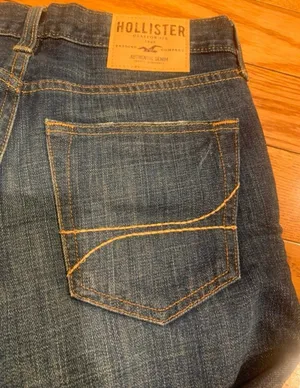 Classic Hollister Slim Straight button-fly medium wash Jeans | W28 x L30 thumbnail 12