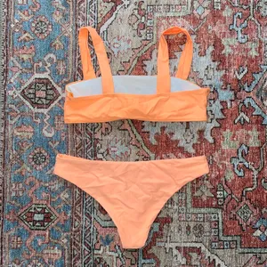 Zaful Orange Seamless Square Neck Bandeau Cheeky Bikini thumbnail 3