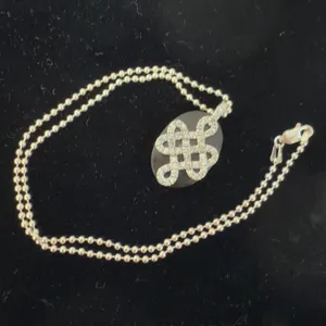 Sterling Silver Dots Chain & Onyx Pendant NWOT thumbnail 4
