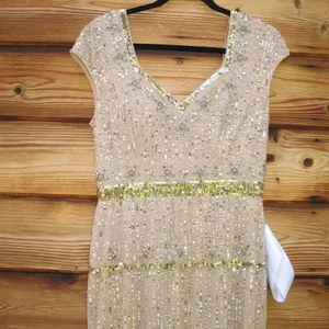 NWT Mac Duggal 9089 Cap Sleeve Embellished Gown Nude 8 thumbnail 8