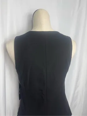Black Button Front V-neck Sleeveless casual business Tailored Vest Top M NWT thumbnail 6