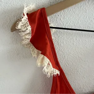 Free People Intimately Lace Strap Silky Polyester Orange Cream XS thumbnail 3