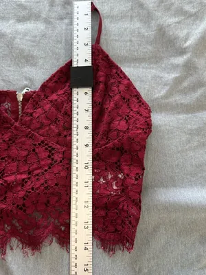 Bardot Womens Size Medium Sienna Burgundy Floral Lace Bralette Crop Top Festival thumbnail 6