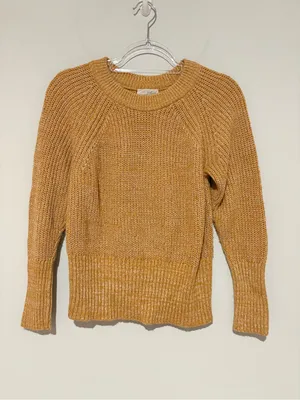 Universal Thread Chunky Knit cropped Sweater mustard yellow medium thumbnail 2