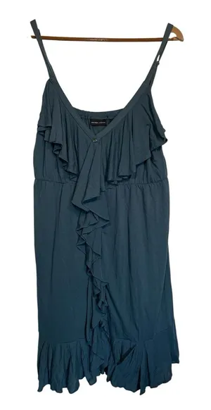New York & Company Blue Ruffle Dress‎ Sleeveless Casual Sundress thumbnail 1