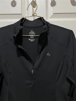 Paradox Women's Black Merino Blend Top Size Medium Long Sleeve With Thumbholes thumbnail 8