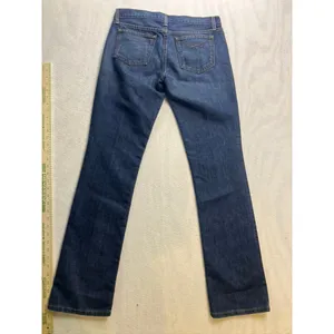 Gap Straight Boy Cut Jeans Womens 6 Long Blue Dark Wash Denim‎ 372071 thumbnail 12