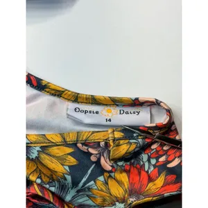 Oopsie Daisy High Low‎ Dress Size 14 White Floral Sunflower Sleeveless Boho thumbnail 3