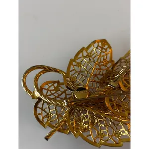 Judy Lee Brooch Women OS Gold Filigree Leaf Vintage Mid-Century‎ Pin thumbnail 5
