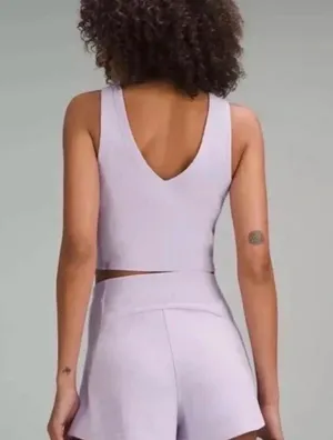 Lululemon Ribbed Softstreme High-Rise Short 4” Lilac Ether 4 thumbnail 2
