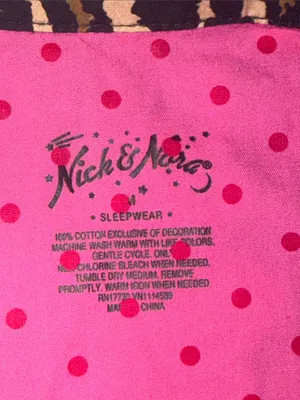 Nick & Nora Leopard Print Pajama Top with Pink Roses thumbnail 3