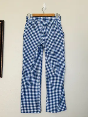 Sonderhaus Perfect Pants Blue & White Gingham Relaxed Fit Cotton Pants Size XS thumbnail 8