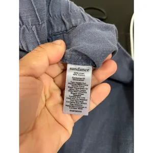 Sundance Linen Blend Button Front Tapered Pants Blue Boho Cottagecore Size 6 New thumbnail 7