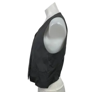 NEW Zara Women's Black Sleeveless V Neck Button Down Cropped Vest Top Size L thumbnail 2