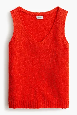 J. Crew Red V-Neck Sweater Tank Size S thumbnail 1
