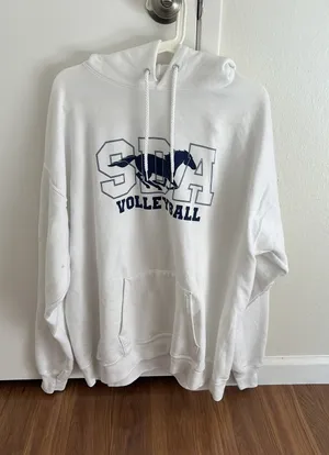 Hanes white sda volleyball hoodie thumbnail 1