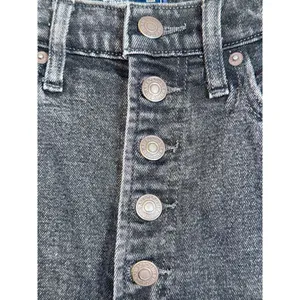 Abercrombie & Fitch Ultra High Rise Straight Black Denim Button Fly Jean Sz 25 0 thumbnail 5