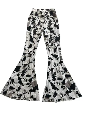 Altar’d State Cow Print Bell Bottom Flare Jeans Boho Chic Western Retro Festival thumbnail 7