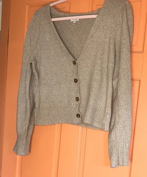 Wilfred Taupe Love Fire Button-Up Crop Cardigan thumbnail 1
