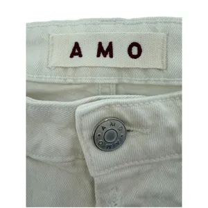 AMO Bella White Oak Distressed‎ High Rise Slim Straight Jeans Off White 27 thumbnail 5