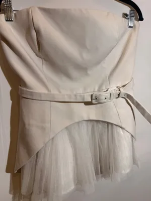 Hutch x Anthropologie White Twofer Tube Top Strapless Corset Style Size 8 thumbnail 3