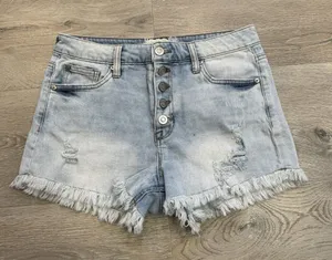 Altar’d State‎ Blue Distressed Frayed Hem Jean Shorts Size 27 or 5 Holes thumbnail 1