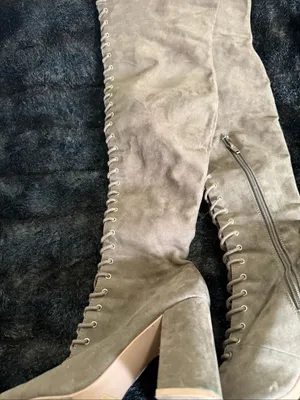 Forever 21 Knee High Lace-up Corset Zipper Boots 6.5 thigh high thumbnail 2