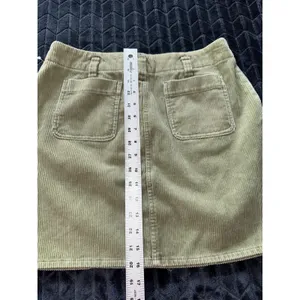 Y2K Abercrombie Micro Mini Corduroy Skirt Low Rise 90s Skate grunge Green Sz S‎ thumbnail 6