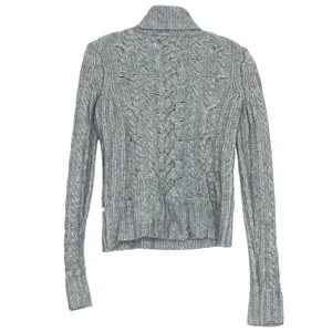 Abercrombie Sweater Wool Angora Cable Knit Turtleneck Y2K Preppy Gray Medium thumbnail 14